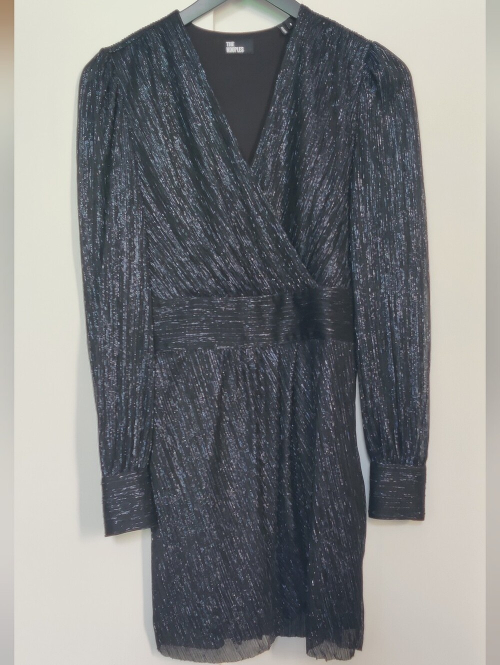 The Kooples Navy Blue Metallic Tulip Mini Dress Size 0